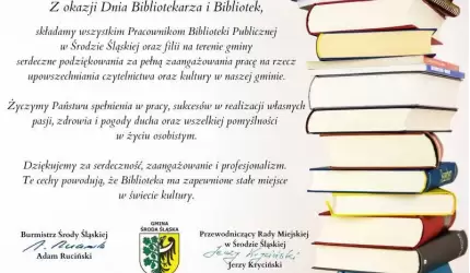 Życzenia z okazji Dnia Bibliotekarza i Bibliotek