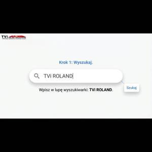 A search box prompts users to enter "TVi ROLAND" for information, with steps illustrated for guidance.