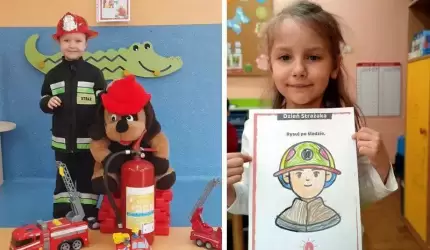 Przedszkolaki z najlepszymi życzeniami dla strażaków