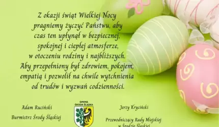 Życzenia wielkanocne składają Burmistrz i Przewodniczący Rady Miejskiej