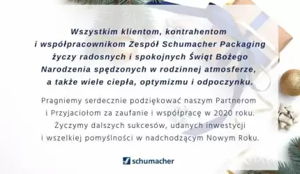 Radosnych Świąt i sukcesów w Nowym Roku życzy firma Schumacher