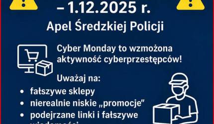 "Cyber Monday" - Uwaga, nie daj się złapać na "okazję"! - Średzka Policja ostrzega