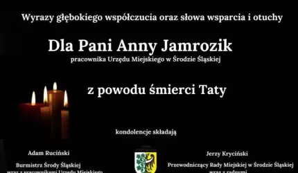 Kondolencje dla Pani Anny Jamrozik