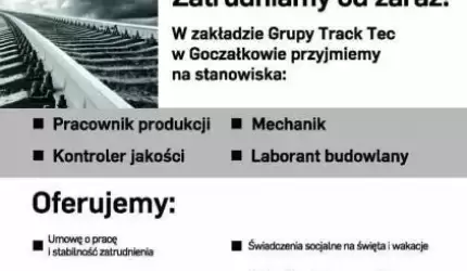 Szukasz pracy? Zatrudniamy od zaraz!