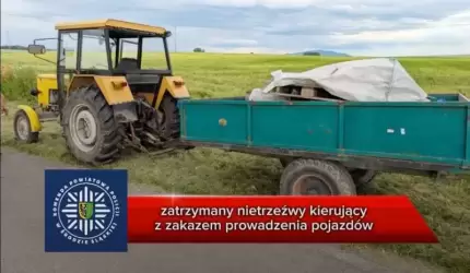 Nietrzeźwy kierowca ciągnika zatrzymany – grozi mu konfiskata pojazdu