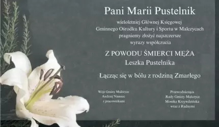Kondolencje dla Pani Marii Pustelnik